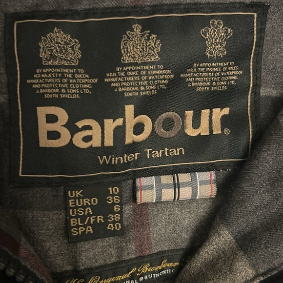 Barbour Black Quilted Jacket Winter Tartan Women’s Size 6 - Picture 3 of 14
